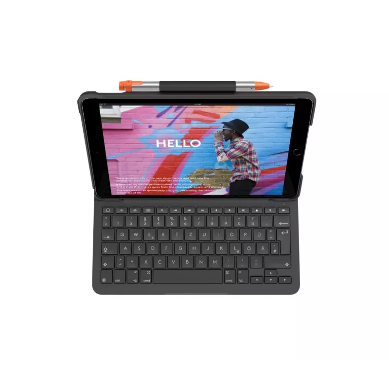 LOGITECH Slim Folio iPad 7 kartos Graphite Qwertz Deutsch