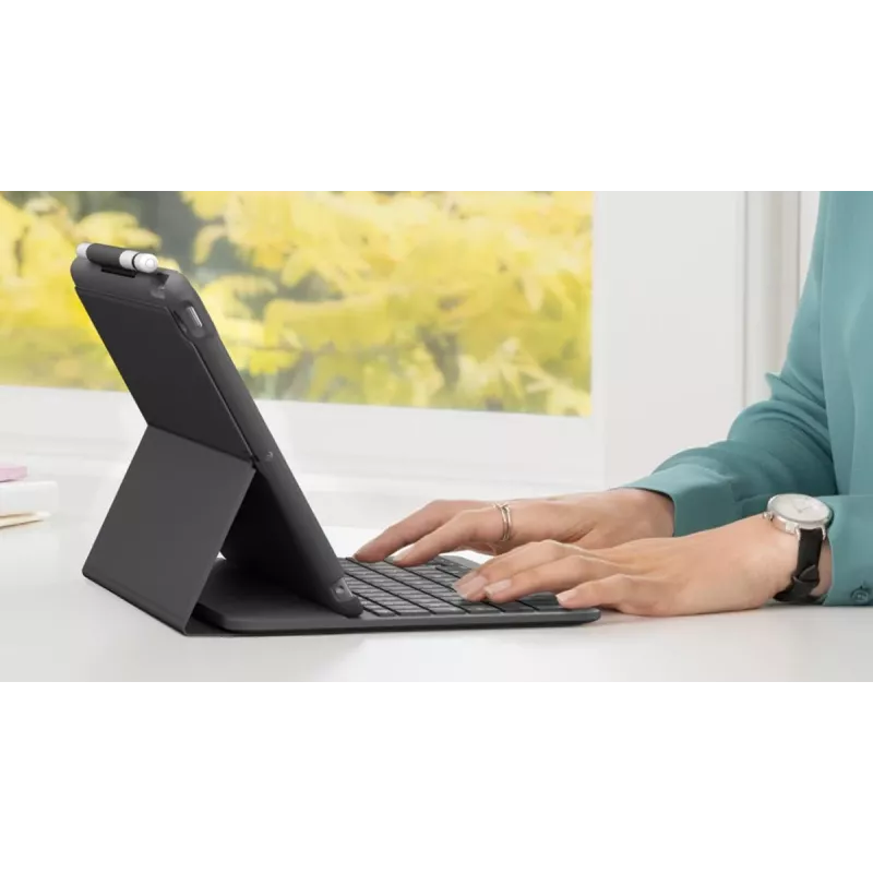 LOGITECH Slim Folio iPad 7 kartos Graphite Qwertz Deutsch