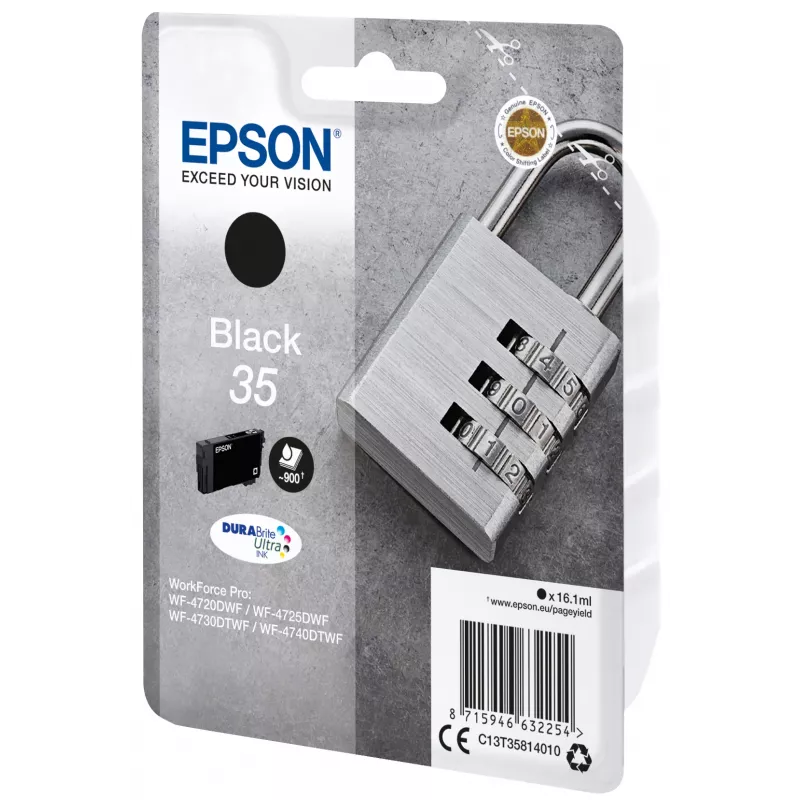 Kasetė Epson 35, juoda, skirta WF-4720, WF-4720DWF, WF-4725DWF, WF-4730, WF-4730DTWF, WF-4740, WF-4740DTWF
