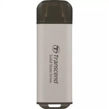 TRANSCEND ESD300S - 512GB nešiojamas SSD diskas - USB Type-C - 3D NAND Flash - sidabrinis