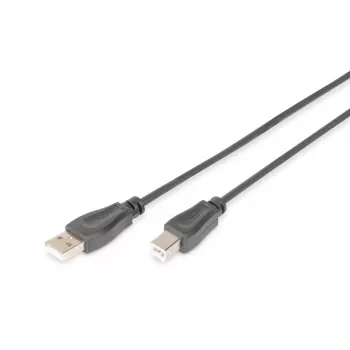 DIGITUS ASSMANN USB 2.0 jungiamasis laidas, tipas A - B M/M, 5m, juodos spalvos