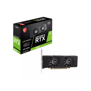 MSI vaizdo plokštė GeForce RTX 3050 6 GB GDDR6, PCIe x8 4.0, 1492 MHz boost, 96 bit, 2x HDMI 2.1 + DP 1.4a, 70 W, 2 ventiliatoriai, FH/HL