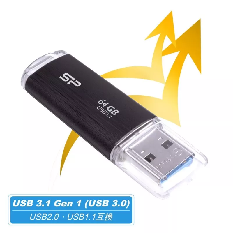 SILICON POWER USB atmintukas - 64GB Silicon Power USB 3.2 B02 juodas
