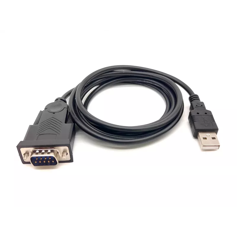 Equip USB-A į Serial (DB9) laidas, vyriškas/vyriškas, 1,5 m, juodas