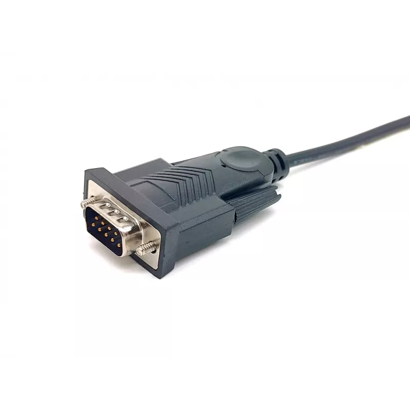 Equip USB-A į Serial (DB9) laidas, vyriškas/vyriškas, 1,5 m, juodas