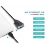 Equip USB-A į Serial (DB9) laidas, vyriškas/vyriškas, 1,5 m, juodas