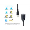 Equip USB-A į Serial (DB9) laidas, vyriškas/vyriškas, 1,5 m, juodas