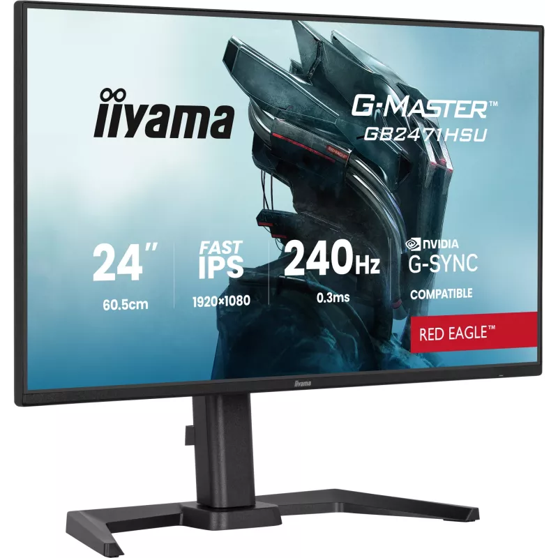 Monitorius iiyama G-MASTER GB2471HSU-B1 60,5 cm (23,8 col.) 1920 x 1080 pikselių Full HD juodas