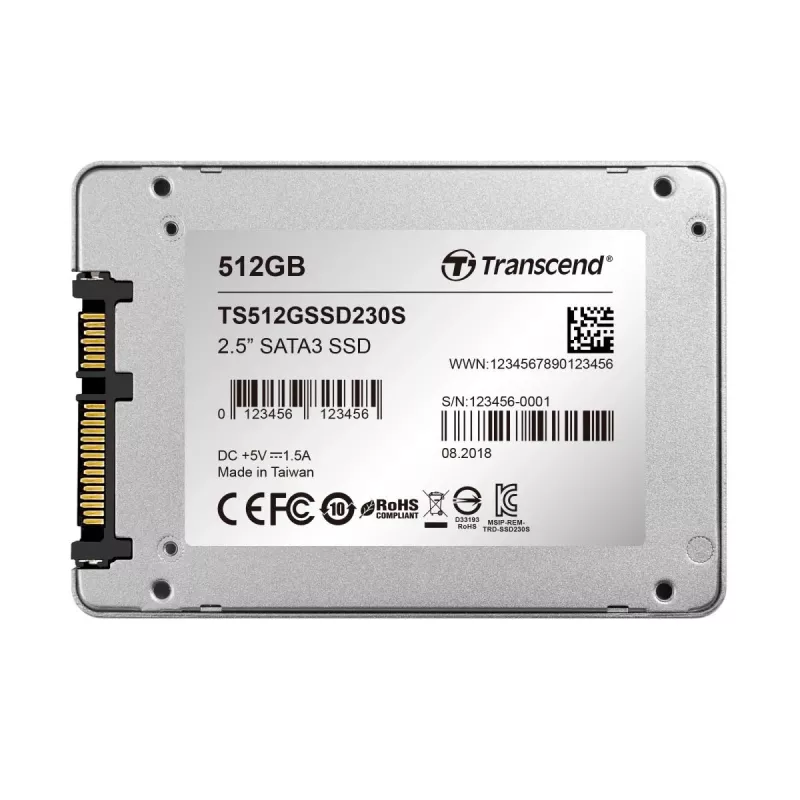 TRANSCEND SSD 230s 512GB 2,5 colio SATA III 6Gb/s TLC aliuminio korpusas