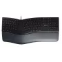 Laidinė ergonominė pilno dydžio klaviatūra Cherry KC 4500 ERGO juoda USB QWERTY UK 109 klavišų išlenktas išdėstymas riešo atrama 1,8 m laidas