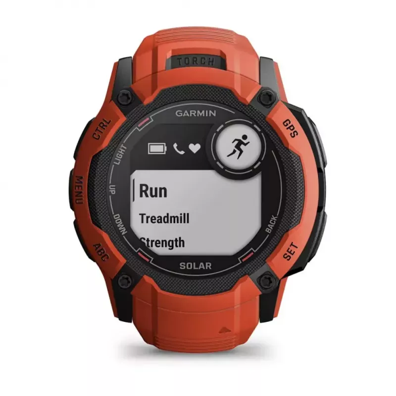 Sportinis laikrodis GARMIN Instinct 2X Solar – 50 mm polimerinis korpusas, saulės įkrovimas, GPS, 10 ATM, silikoninis dirželis