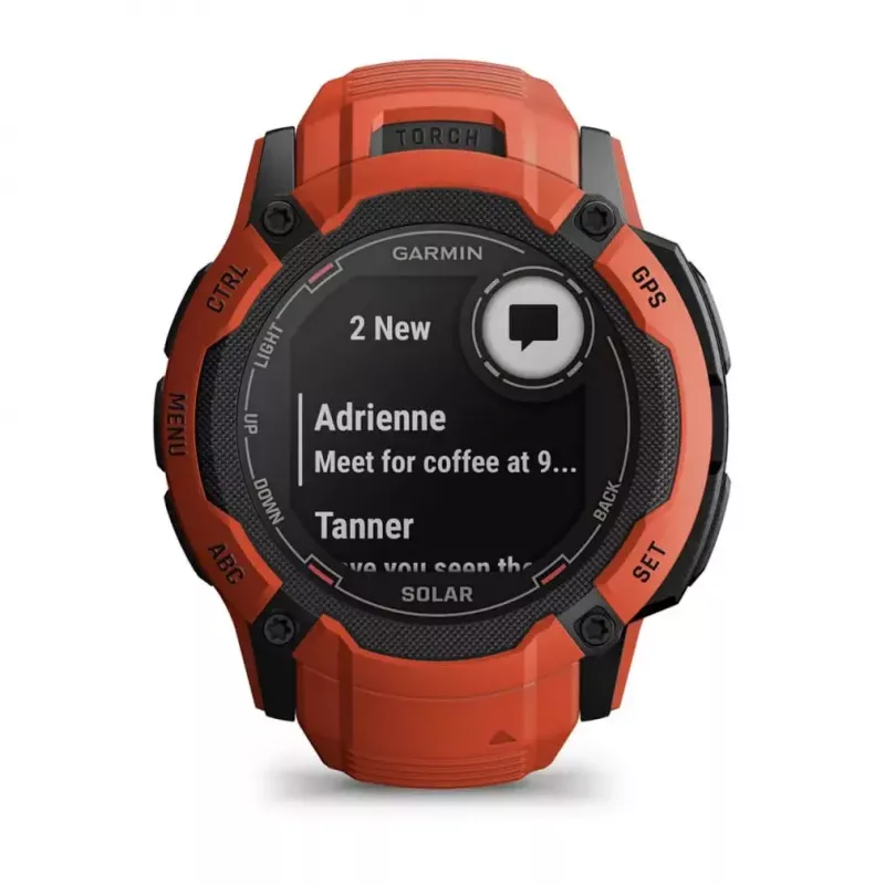 Sportinis laikrodis GARMIN Instinct 2X Solar – 50 mm polimerinis korpusas, saulės įkrovimas, GPS, 10 ATM, silikoninis dirželis