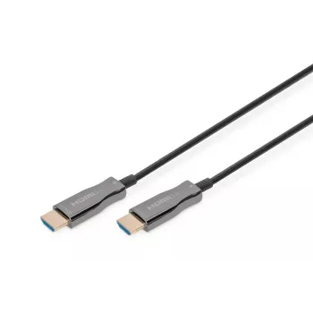DIGITUS HDMI AOC hibridinis šviesolaidinis laidas, Type A M/M, 30m, UHD 4K@60Hz, CE, juodas