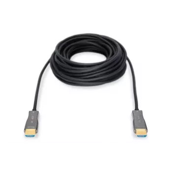 DIGITUS HDMI AOC hibridinis šviesolaidinis laidas, Type A M/M, 30m, UHD 4K@60Hz, CE, juodas