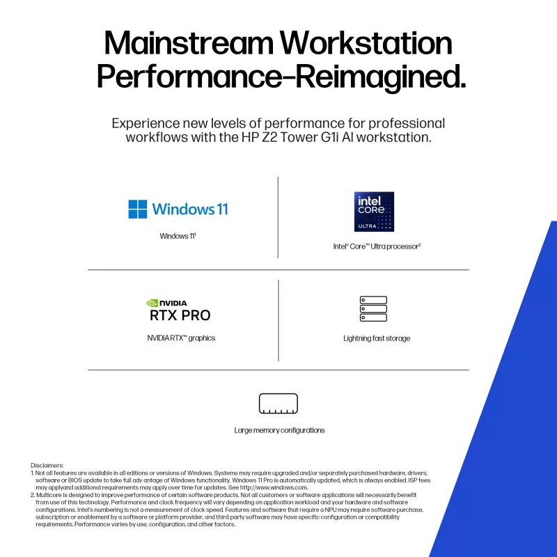 HP Z2 Tower G1i darbo stotis su Intel Core Ultra 7 265K, 32 GB DDR5-SDRAM, NVIDIA RTX A1000, Windows 11 Pro – dirbtinio intelekto kompiuteris