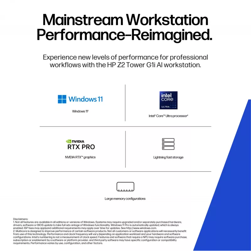 HP Z2 Tower G1i darbo stotis su Intel Core Ultra 7 265K, 32 GB DDR5-SDRAM, NVIDIA RTX A1000, Windows 11 Pro – dirbtinio intelekto kompiuteris