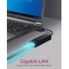 ICY BOX IB-HUB1419-LAN USB 3.2 Gen 1 (3.1 Gen 1) Type-A juodas USB skirstytuvas su LAN prievadu