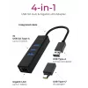 ICY BOX IB-HUB1419-LAN USB 3.2 Gen 1 (3.1 Gen 1) Type-A juodas USB skirstytuvas su LAN prievadu