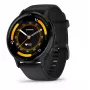 GARMIN Venu 3 – juodas korpusas su nerūdijančio plieno rėmeliu ir silikoniniu dirželiu – 45 mm