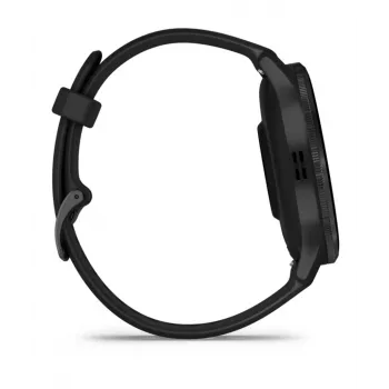 GARMIN Venu 3 – juodas korpusas su nerūdijančio plieno rėmeliu ir silikoniniu dirželiu – 45 mm
