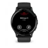 GARMIN Venu 3 – juodas korpusas su nerūdijančio plieno rėmeliu ir silikoniniu dirželiu – 45 mm