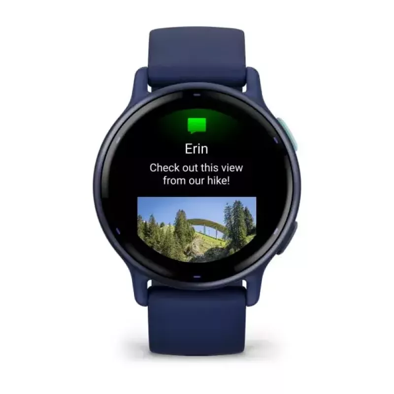 Sportinis laikrodis GARMIN Vivoactive 5 — 42 mm aliuminio/polimero korpusas, AMOLED 1,2 colio, GPS/GLONASS/Galileo, širdies ritmo jutiklis, SpO2, 5 ATM, Bluetooth/NFC