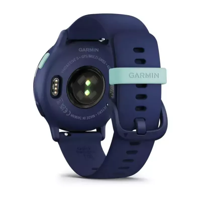 Sportinis laikrodis GARMIN Vivoactive 5 — 42 mm aliuminio/polimero korpusas, AMOLED 1,2 colio, GPS/GLONASS/Galileo, širdies ritmo jutiklis, SpO2, 5 ATM, Bluetooth/NFC