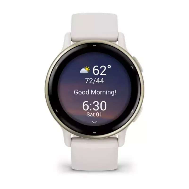 Sportinis laikrodis GARMIN Vivoactive 5 — 42 mm aliuminio/polimero korpusas, AMOLED 1,2 colio, GPS/GLONASS/Galileo, širdies ritmo ir SpO2, 5 ATM, 11 dienų baterija