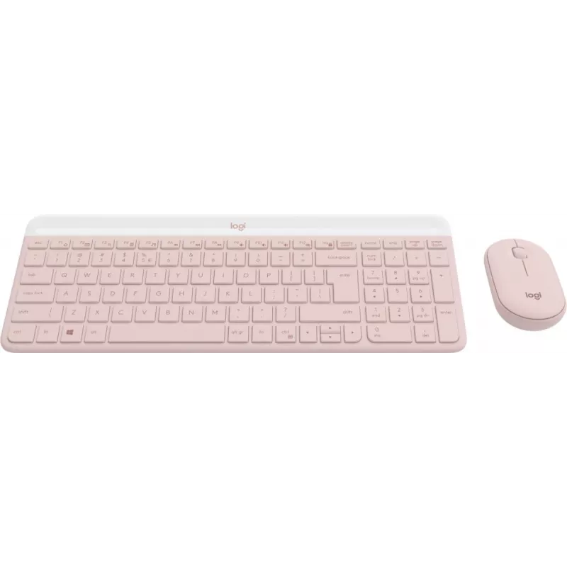 LOGITECH belaidė klaviatūra ir pelė MK470 rožinė QWERTY US/Int'l