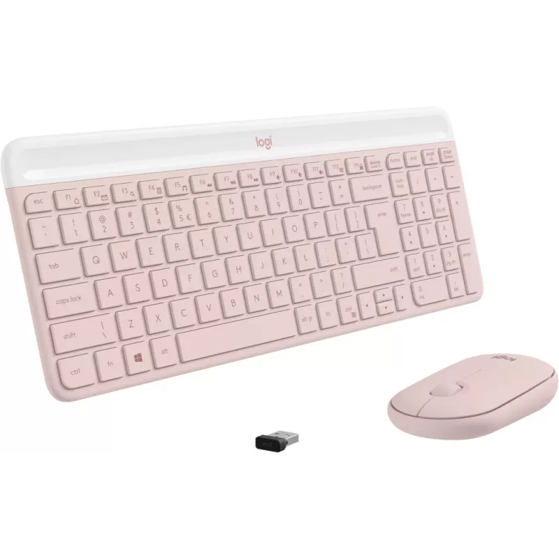 LOGITECH belaidė klaviatūra ir pelė MK470 rožinė QWERTY US/Int'l