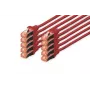 DIGITUS Patch laidas - CAT6 - S/FTP - Su apsauga nuo užkliuvimo - Varis - 3m - raudonas - 10 vnt. pakuotė