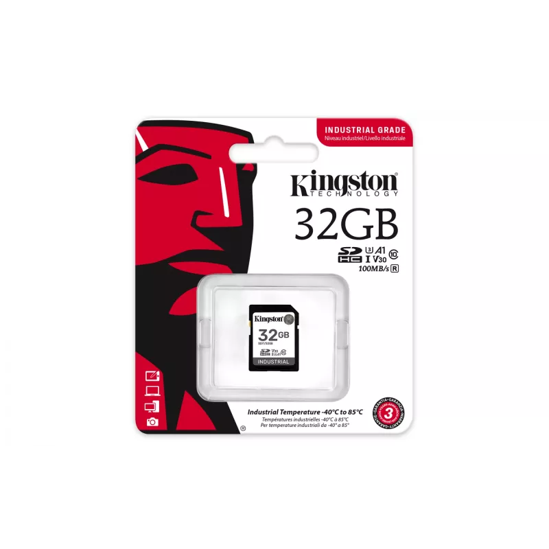 Flash atminties kortelė Kingston Technology 32GB SDHC UHS-I Industrial pSLC