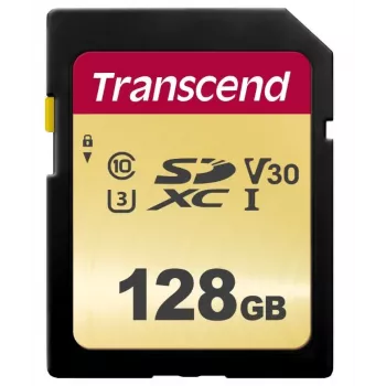 Flash atminties kortelė Transcend 128GB SDXC UHS-I 500S