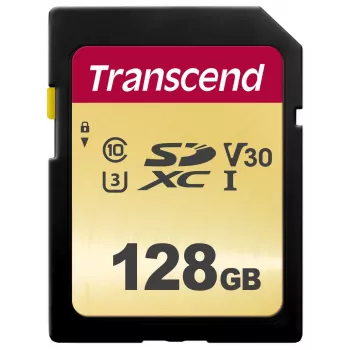 Flash atminties kortelė Transcend 128GB SDXC UHS-I 500S