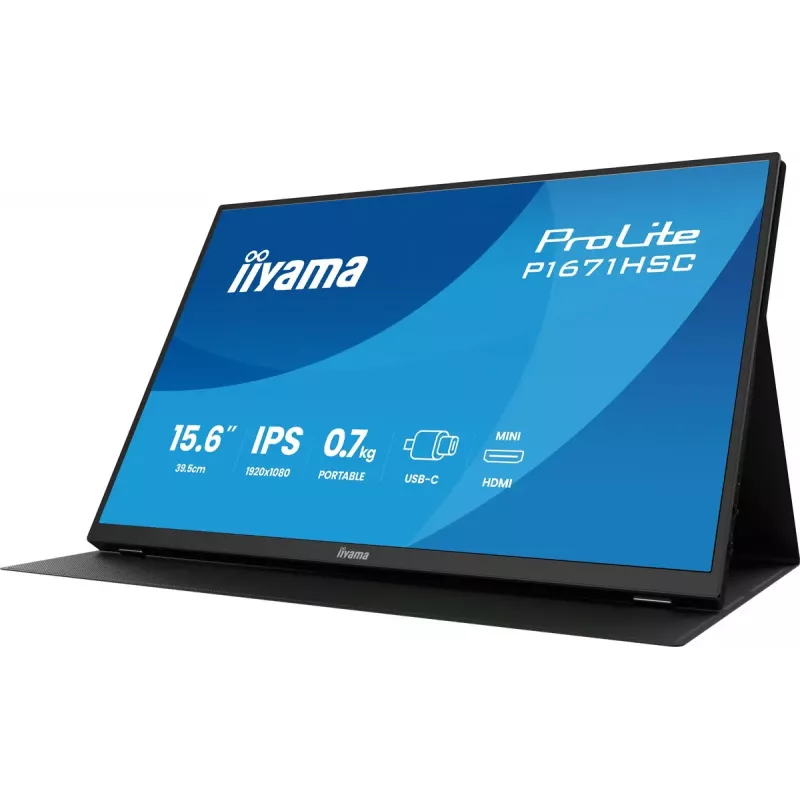 iiyama ProLite P1671HSC-B1 nešiojamas monitorius 39,6 cm (15,6 colio) 1920 x 1080 pikselių Full HD LED juodas