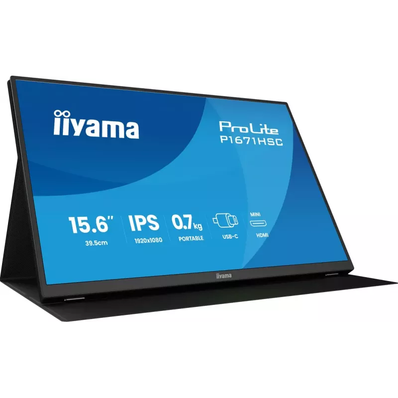 iiyama ProLite P1671HSC-B1 nešiojamas monitorius 39,6 cm (15,6 colio) 1920 x 1080 pikselių Full HD LED juodas