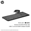 HP 405 kelių įrenginių apšviesta laidinė klaviatūra, viso dydžio (100 %), laidinė, USB, membraninė, juoda