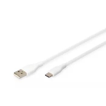 DIGITUS USB-C silikoninis įkrovimo kabelis USB-A – USB-C USB 2.0 60W – 2m Baltas