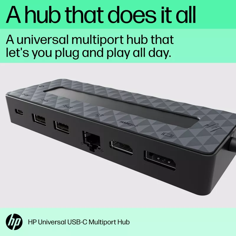 HP Universal USB-C Multiport Hub USB 3.2 Gen 1 Type-C juodos spalvos