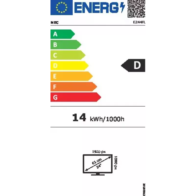 NEC MultiSync E244FL 24 colių Full HD LCD monitorius baltas