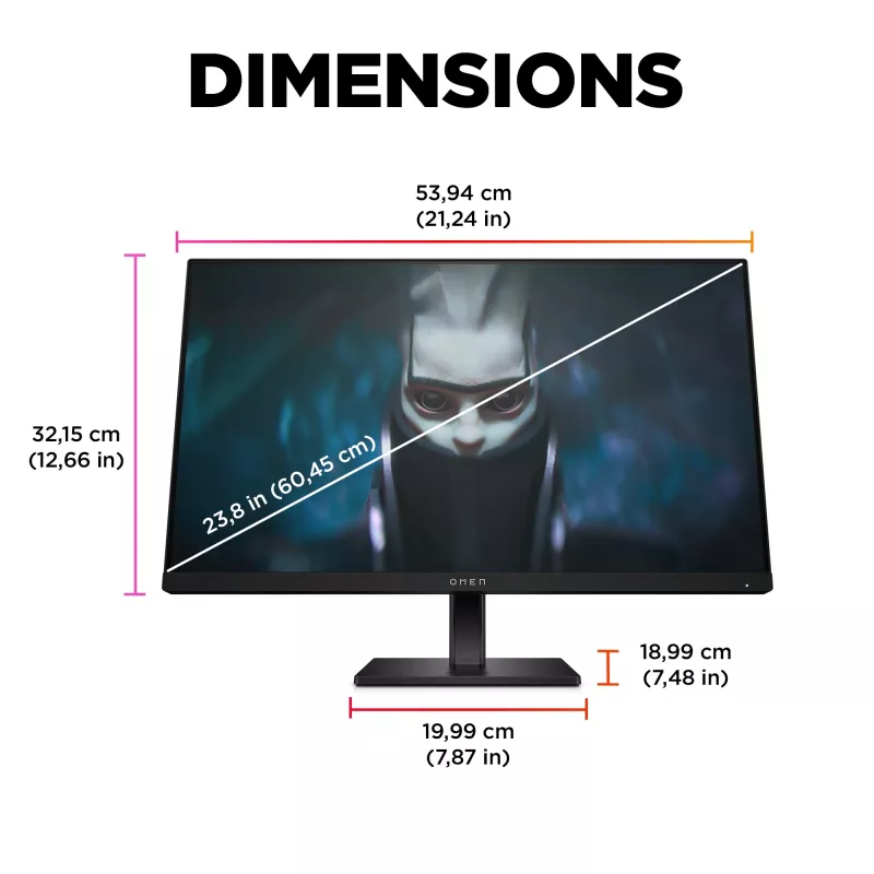 OMEN by HP 23.8 colio FHD 165 Hz žaidimų monitorius – OMEN 24
