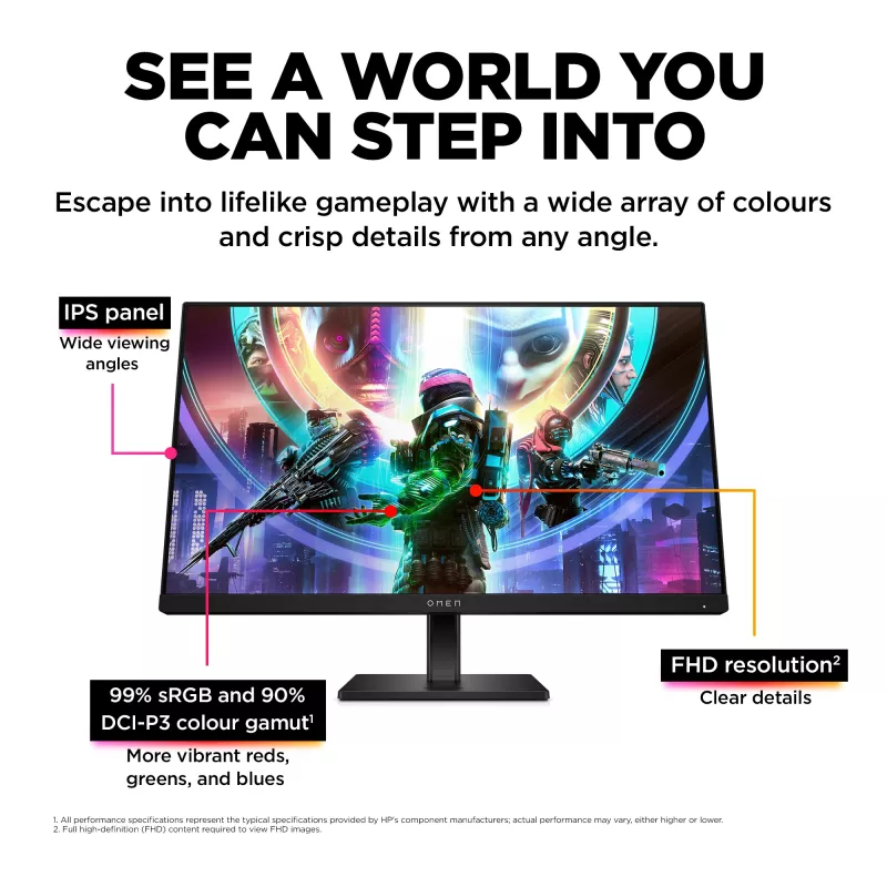 OMEN by HP 23.8 colio FHD 165 Hz žaidimų monitorius – OMEN 24