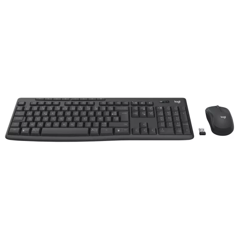 Belaidis klaviatūros ir pelės rinkinys Logitech MK370 Combo for Business, pilno dydžio, AZERTY (prancūziškas išdėstymas), grafitas