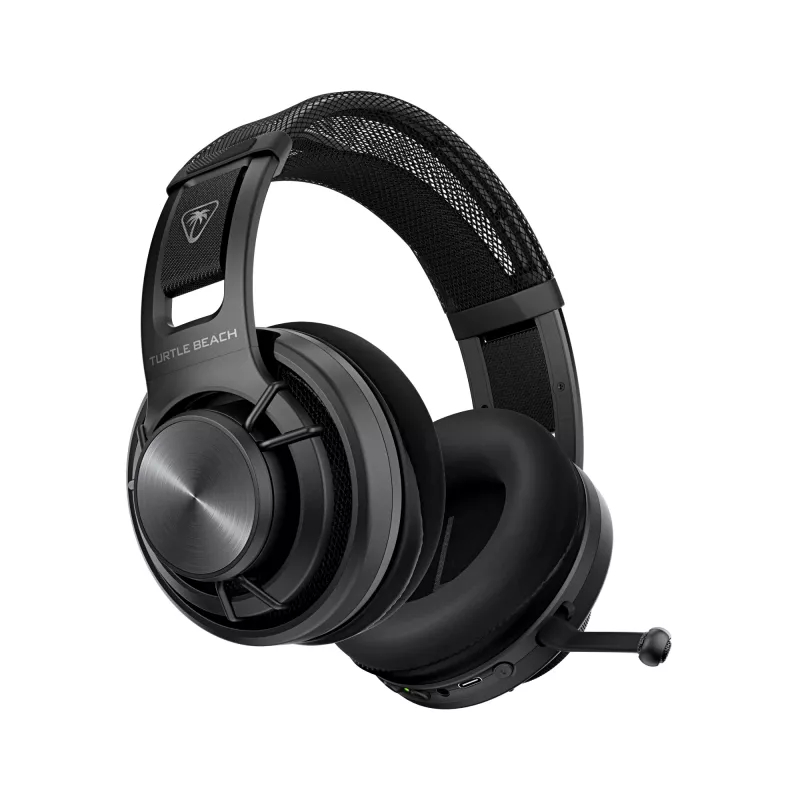Turtle Beach Atlas Air belaidžiai atviro tipo ausinės žaidimams su 24 bitų aukštos ištikimybės garsu, transliacijų klasės mikrofonu, plūduriuojančiais ausų gaubtais, atminties putų pagalvėlėmis ir Bluetooth ryšiu, skirtos asmeniniams kompiuteriams