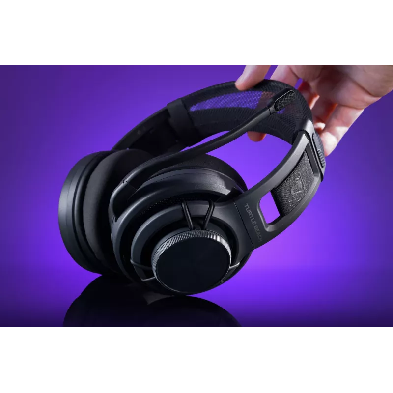 Turtle Beach Atlas Air belaidžiai atviro tipo ausinės žaidimams su 24 bitų aukštos ištikimybės garsu, transliacijų klasės mikrofonu, plūduriuojančiais ausų gaubtais, atminties putų pagalvėlėmis ir Bluetooth ryšiu, skirtos asmeniniams kompiuteriams