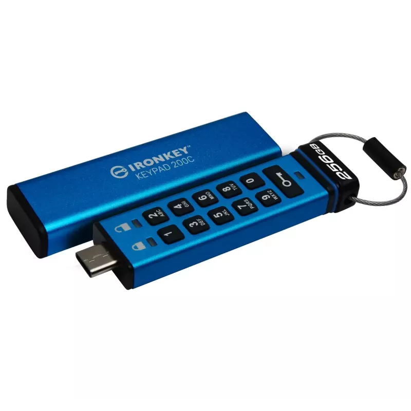 Kingston Technology IronKey 256GB USB-C klaviatūra 200C, FIPS 140-3 3 lygis AES-256