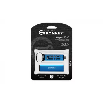 Kingston Technology IronKey 128GB USB-C klaviatūra 200C, FIPS 140-3 Lvl 3 AES-256