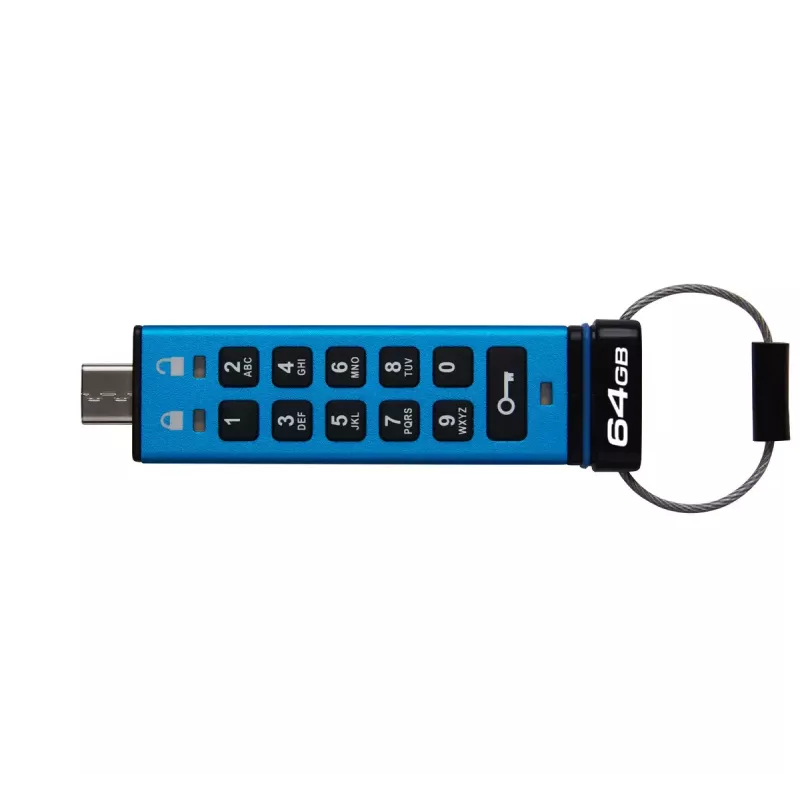 Kingston IronKey 64GB USB-C klaviatūra 200C, FIPS 140-3 Lvl 3 AES-256