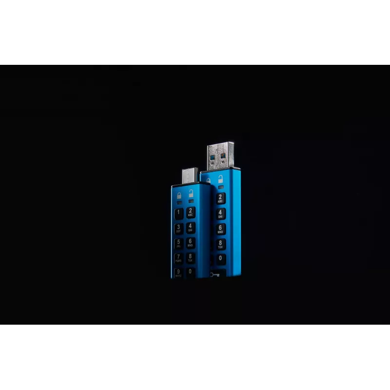 Kingston IronKey 128GB Keypad 200, FIPS 140-3 Lvl 3, AES-256 aparatinės įrangos šifravimu