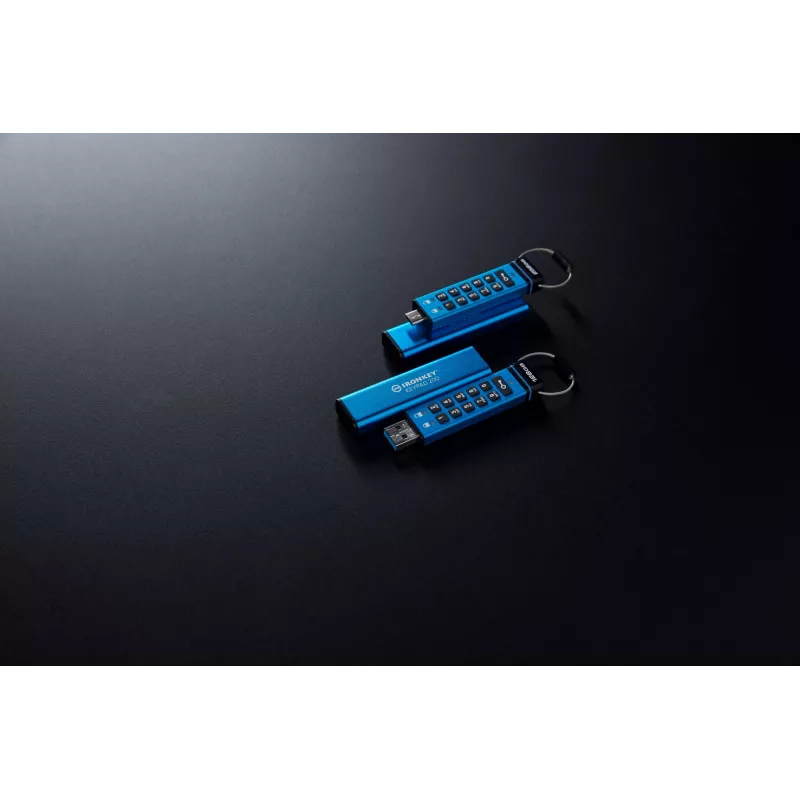 Kingston IronKey 128GB Keypad 200, FIPS 140-3 Lvl 3, AES-256 aparatinės įrangos šifravimu